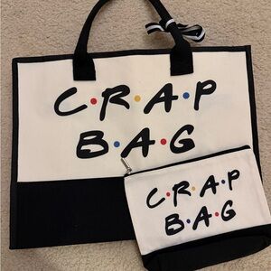 Friends the TV show Black and White Tote and Pouch Set NWT